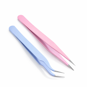 ชุดแหนบต่อขนตาแบบมืออาชีพ ปลายตรงและโค้ง สำหรับต่อขนตาแบบวอลลุ่ม จับง่าย รับผลิต OEM แบรนด์ส่วนตัว จำหน่ายส่ง - Product Image 1