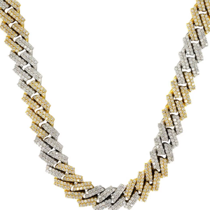 Cadena cubana personalizada de alta calidad VVS moissanite Iced Hip Hop chapado en oro collar de dos filas mayorista de joyería para hombres y mujeres - Product Image 1