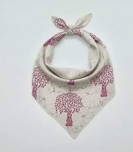 Pink Tree Floral Square Hand Block Printed 100% Cotton FABRIA 21x21 Inches Women Handmade Summer Winter Wear Scarf Neck Wrap - Product Image 1