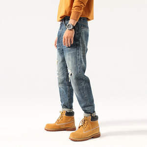 Nuevo estilo de moda Street Ripped Jeans Hombres Straight Fit Loose Harem Pantalones desgastados - Product Image 2