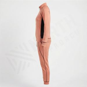 Conjunto Deportivo de Dos Piezas para Mujer, Estilo Holgado, con Cremallera, Color Personalizado, Chaqueta con Hombros Caídos y Pantalones - Product Image 3