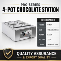 Machine à fondre le chocolat électrique professionnelle à 4 bacs 220V pour boulangerie, pâtisserie et équipement de maintien au chaud des sauces