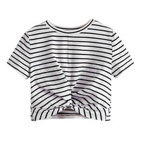En gros prix femmes haut court t-shirt vente chaude bas quantité minimale de commande femmes haut court t-shirt