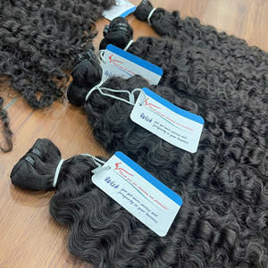 Vente en gros d'usine, cheveux humains vierges de qualité supérieure, cheveux vietnamiens Remy, doux, bouclés birmans, double trame, mèches de cheveux vierges - Product Image 1