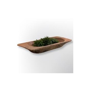 Bol à pâte en bois massif authentique fait à la main, finition blanche vieillie, sculpté à la main, rustique, pour servir/décoratif - Product Image 2