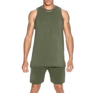 Summer 2026 Vintage Plain <b>Men's</b> Gym Tank Top Wholesale Customized Sleeveless Loose Fit Plus Size Unisex Custom Logo <b>Singlet</b> - Product Image 5