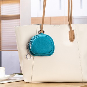 Ando Bag Monedero de cuero con doble cremallera, cartera con llavero, monedero pequeño de piel de vaca auténtica - Product Image 3