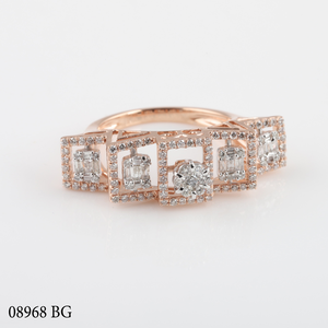 Bague de fiançailles en diamant rond de laboratoire de 1 carat en or rose 14K/18K pour fête à la mode certifiée - Product Image 2