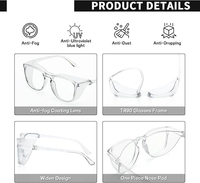 Lunettes de sécurité anti-buée, lunettes de protection bloquant la lumière bleue pour hommes et femmes, lunettes de protection UV, lunettes transparentes