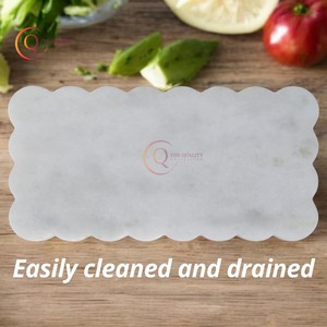 Bandeja de servicio de mármol blanco de alta calidad para decoración de Hotel Resort, vajilla decorativa clásica, platos de calidad chapados - Product Image 5