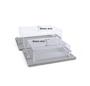 Juego de 2 Platos de Mármol de Diferentes Tamaños con Cúpula de Vidrio, Diseño Más Reciente, Forma Personalizada, Servidor de Pastelería con Cúpula - Product Image 3