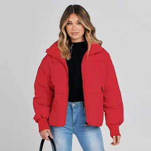 <b>Wool</b> Blend Women Puffer Jacket Custom <b>Quilted</b> Down Warm Streetwear Casual Fashion OEM Manufacturer Factory Supplier - Product Image 3