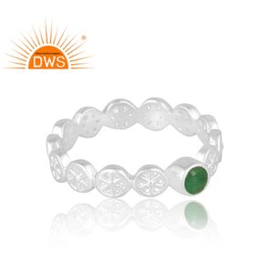 Nuevo diseño de tendencia Anillo de piedras preciosas de Esmeralda natural de Plata de Ley 925 Joyería personalizada para mujeres Regalo para ella - Product Image 4