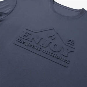 Vente en gros de vêtements imprimés en relief T-shirt à col rond en coton de haute qualité T-shirt à col rond respirant personnalisé en relief en 3D - Product Image 5