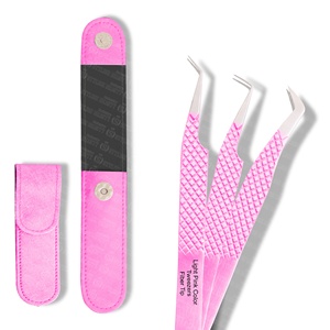 Pinzas de Alta Precisión de Acero Inoxidable para Extensión de Pestañas con Agarre de Diamante, 1 Pieza, Empaque en Bolsa, Logotipo Personalizado - Product Image 5