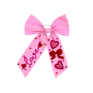 Lazos para el Cabello con Cola de Cocodrilo Hechos a Mano, Edición de San Valentín, Lazos con Cuentas Personalizables para Uso Diario - Product Image 1