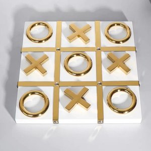 Phòng Khách Trang Trí Bằng Đá Cẩm Thạch Tic Tac Toe Trong Nhà Trò Chơi Hoàn Hảo Cho Trẻ Em Và Người Lớn Trò Chơi Hội Đồng Quản Trị Brass Vàng Biểu Tượng Thiết Lập - Product Image 6