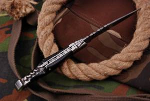 มีดเหล็กดามัสกัสทำมือมีดพับกลางแจ้งที่เปิดไวน์แบบพกพาสำหรับร้านค้าปลีก - Product Image 3