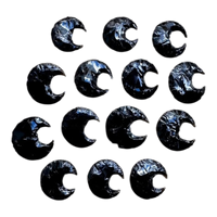 Pendentif en obsidienne noire naturelle en forme de lune, coupe brute, pour hommes et femmes, guérison par le Reiki