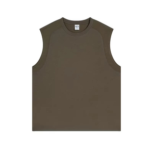 Camiseta sin mangas de poliéster y algodón ecológica, transpirable, de secado rápido, lavada, talla grande, para hombre, estilo deportivo, holgada, para verano, venta al por mayor - Product Image 2