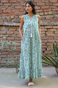 Nouvelle Robe Traditionnelle en Coton Coupe A-Line Style Vintage 2024, Manches Longues, Motif Dentelle, Idéale pour Mariage, Longueur Genoux, Lavable, Parfaite pour l'Été - Product Image 4