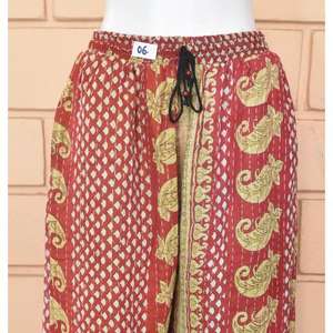 Palazo Cotton Kantha Trouser pantalon fait main avec les deux côtés unisexe coloré Boho Pants - Product Image 2