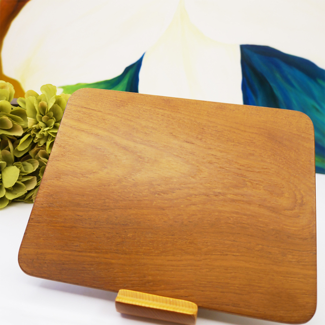 Well sell durable teak wood mouse pad warm grain finish for laptop