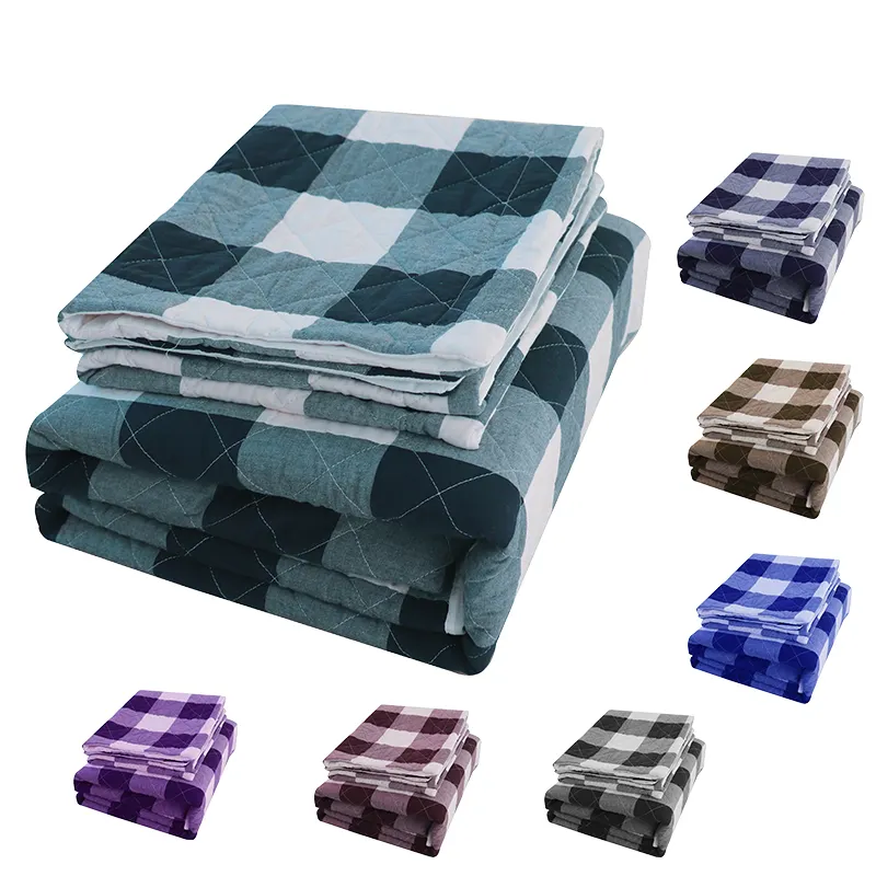 Lightweight Breathable Exclusive Skin Friendly 3 Pcs Wholesale Kantha Duvet Bed Quilt Set for Home Bedroom