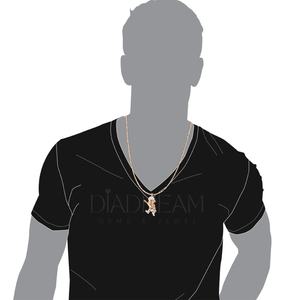 Personalizable 925 plata esterlina diamante bebé niño colgante hombres Azul Aguamarina ojos Moissanite chapado en oro joyería de lujo - Product Image 6