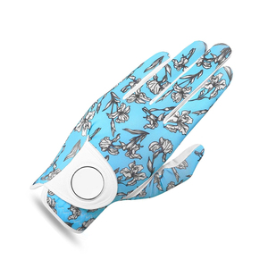 Premium Quality New Design Online Selling Sheepskin OEM Services Custom Made Full Finger Printed Golf Gloves - Product Image 3