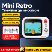 Console de jeu portable rétro H7 Mini TV, écran HD 3,5 pouces, 749 jeux, sans fil 2,4 GHz, autonomie de 5 heures, Type-C, ABS