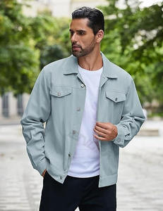 Veste en jean à col montant personnalisée pour hommes, vêtements d'extérieur respirants et décontractés pour l'hiver - Product Image 3