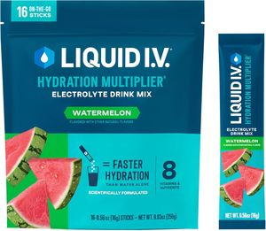 Liquide intraveineux Multiplicateur d'hydratation - Pastèque |   Mélange de poudre de boisson électrolytique |   1 paquet (16 portions) - Product Image 6
