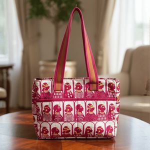 Sac fourre-tout pour ordinateur portable Rajkumari Rajasthani à imprimé bloc, en tissu doux et résistant à l'eau, style simple, fermeture éclair, idéal pour le travail - Product Image 6
