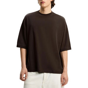 เสื้อยืดคอกลมแขนสั้นผ้าฝ้าย 100% สำหรับผู้ชาย เสื้อเปล่าเรียบง่าย เสื้อผ้าผู้ชาย เสื้อยืดฤดูร้อน เสื้อยืดลำลองทรงโอเวอร์ไซส์ ไหล่ตก - Product Image 3