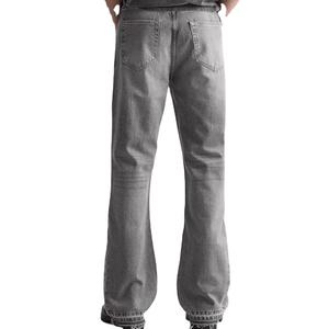 ผู้ค้าส่ง กางเกงยีนส์ทรงแฟลร์ดีไซน์ใหม่สำหรับผู้ชาย ล้างสีแบบแอซิดวอช กางเกงยีนส์สตรีทแวร์ผู้ชายรุ่นล่าสุดทันสมัย - Product Image 5