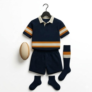 Ensemble complet d'uniformes de rugby avec maillot, short et chaussettes, conçu pour les écoles et les universités, respirant, antibactérien, séchage rapide - Product Image 2