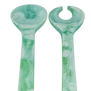 Juego de servidores de ensalada de Resina 100% HECHO A MANO FLORAL para uso doméstico y hotelero Incluye cuchara de helado para servir ensalada - Product Image 1