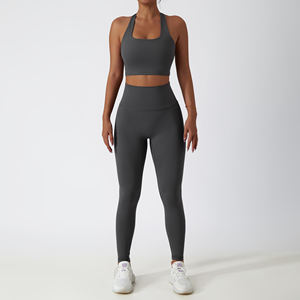 Conjunto de Yoga para Mujer de Alta Calidad, Color Sólido, Transpirable, con Logotipo Personalizado, Marca Privada para Gimnasio, Fitness y Prácticas de Yoga - Product Image 4