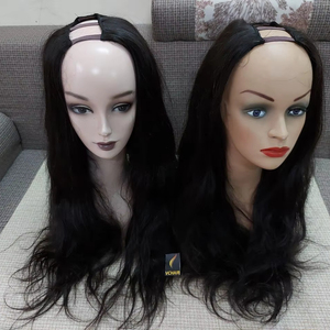 Cabello humano virgen gris 100% peluca con parte en U extensiones vietnamitas naturales rectas 22 y 24 pulgadas - Product Image 1