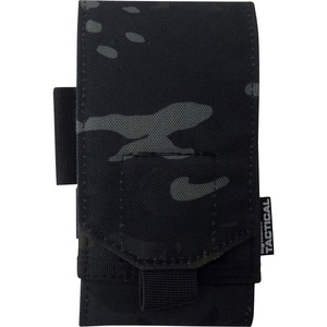 Pochette technique / Étui pour téléphone - Étui rembourré noir BTP avec boucle de fixation arrière, languettes de fixation MOLLE, étui de rangement camouflage personnalisé - Product Image 1