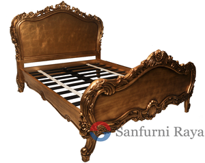 Marco de cama de madera maciza de estilo francés clásico moderno muebles de dormitorio tallados a mano para hoteles villas apartamentos precio al por mayor - Product Image 3