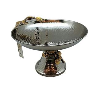 Bol de service moderne pour ustensiles de cuisine maison hôtel restaurant couleur argent moderne dates rondes plat à salade de fruits bol de service - Product Image 1