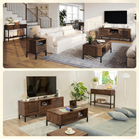 Table basse extensible en bois massif pour salon, design moderne, vente directe d'usine du Vietnam