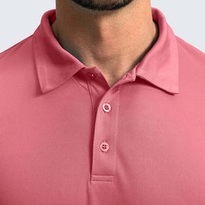 Polo teint en plaine avec logo personnalisé pour hommes Polo respirant à manches longues de haute qualité pour hommes - Product Image 5