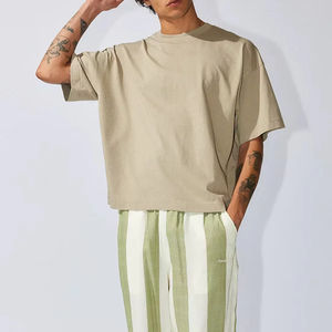 เสื้อยืดทรงบ็อกซ์สีขาวล้วนสำหรับผู้ชาย แบบเรียบง่าย ไซส์ใหญ่พิเศษ น้ำหนัก 250 กรัม ผ้าฝ้าย 100% ทรงบ็อกซ์ฟิตแบบครอป - Product Image 6