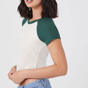 เสื้อยืดครอปสีขาวสำหรับเด็กผู้หญิงเสื้อครอปสำหรับเด็กผู้หญิง300คอตตอนสีขาว GSM เสื้อครอปทรงเข้ารูปเสื้อยืดสำหรับเด็ก - Product Image 1