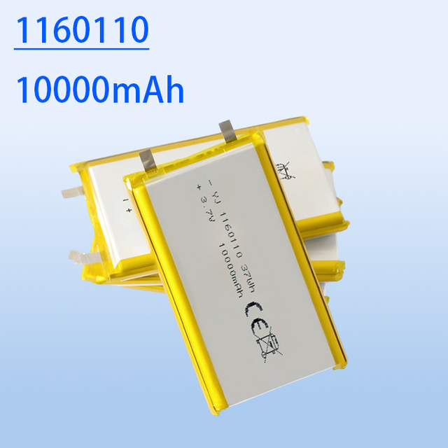 3.7V 10000mAh Rechargeable 1160110 Lithium Polymer Battery Pouch Portable Power Devices for Tablet PC Compatible 6060100 1260110