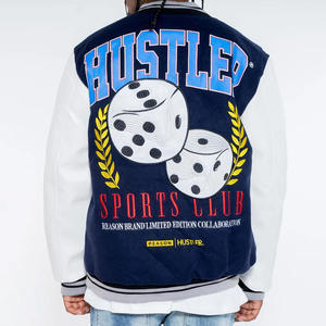 Chaqueta universitaria de béisbol de lona personalizada para hombre, nueva moda de la mejor calidad, diseño de gran tamaño, chaqueta de invierno con patrón de cuello levantado - Product Image 6