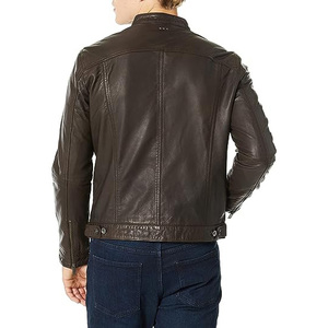 High Quality Men's Casual <b>Winter</b> <b>Leather</b> <b>Jacket</b> Zipper Closure Custom Waterproof Anti-Bacterial Customized Color Logo for - Product Image 3